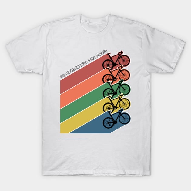 Rainbow Road Bike T-Shirt by Crooked Skull